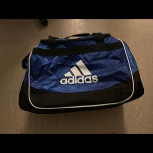 Blue Adidas duffel bag
